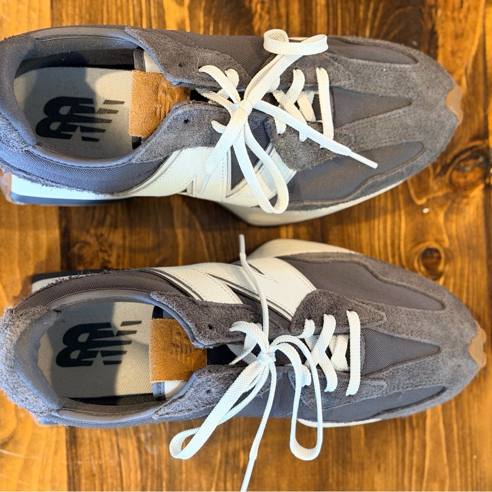 New Balance Women's Gray and White Suede Mesh Runner - Picture 3 of 3